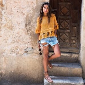 Free People Fringe Pullover